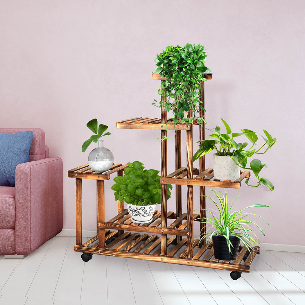 Levede 5-Tier Plant Stand Wood Wooden-1910112312400941063