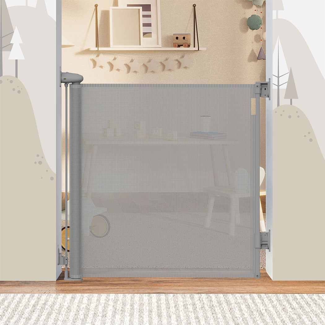 BoPeep Retractable Baby Safety Gates 150cm Grey 150 cm-1954802788848504839