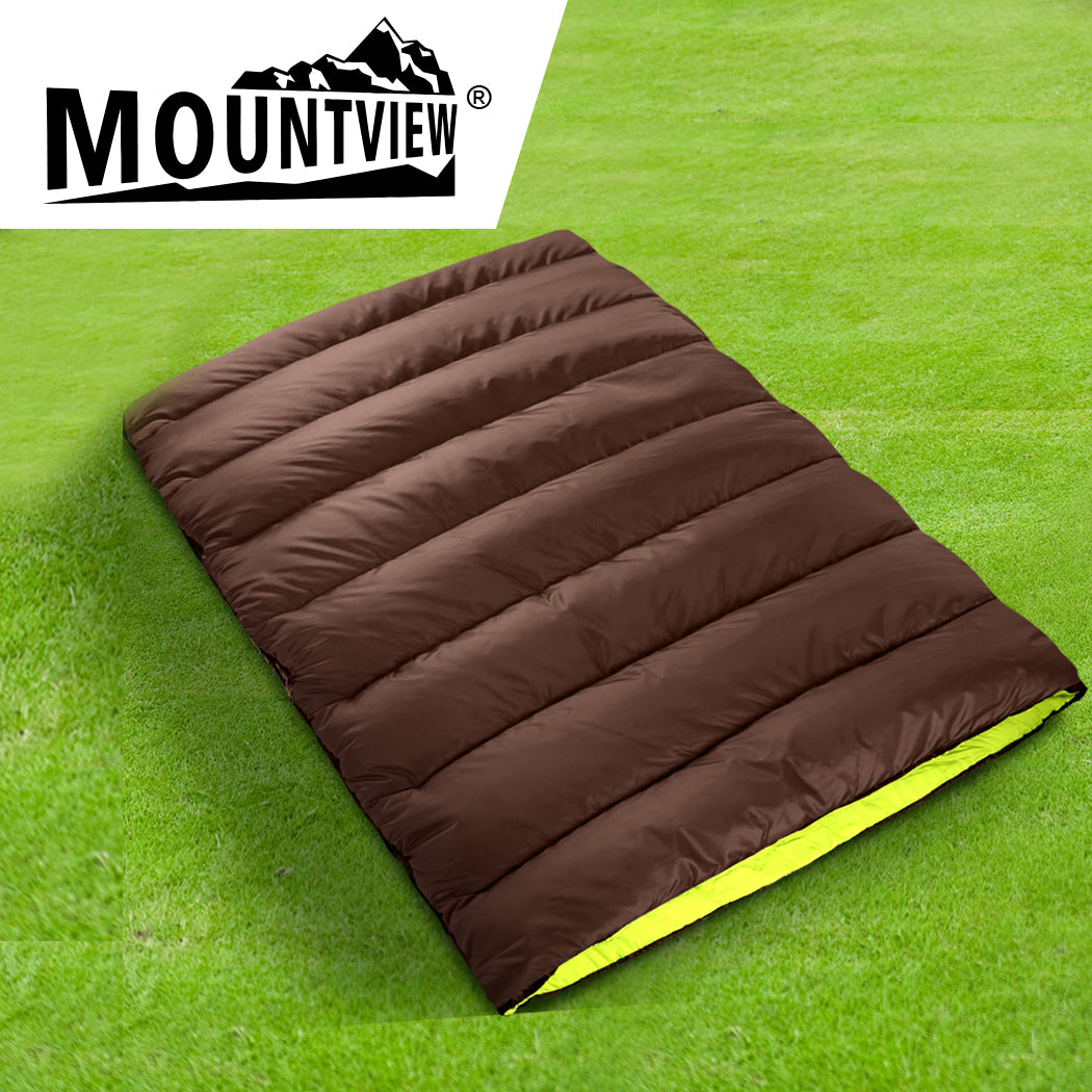 Mountview Double Sleeping Bag Bags Outdoor Brown-1910112615275827207