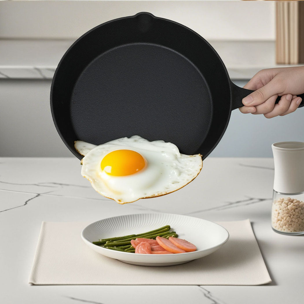 Toque Cast Iron Frying Pan Set 21cm 27cm Skillet BBQ-1973194189822889991