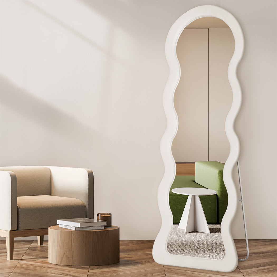 Flannel Wavy Framed Full Length Mirror-1954802411386310663