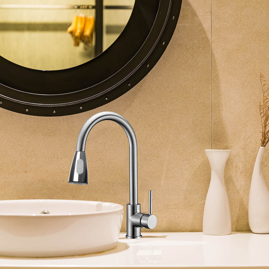 Kitchen Mixer Tap Sink Taps Faucet Extender Silver-1919892892197982215