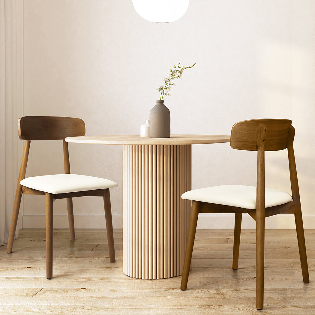 Levede 2x Dining Chairs Kitchen Chair Walnut-1954802997401882631
