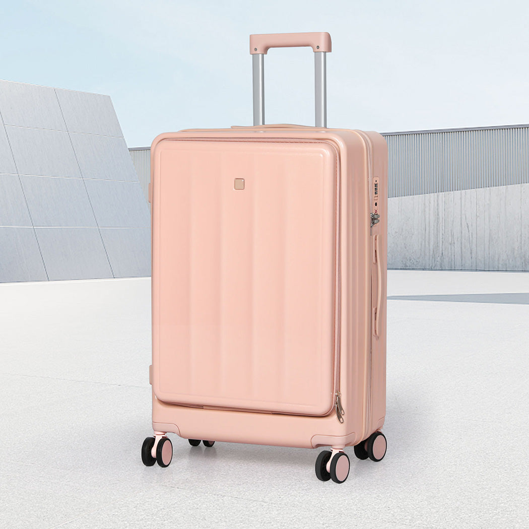 Slimbridge 20" Luggage Trolley Travel Hard Pink-1954802419229659143