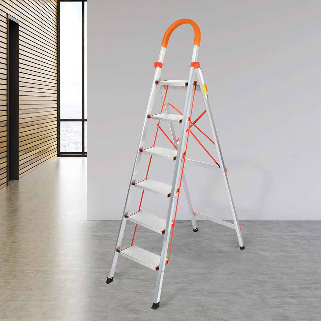 Traderight 6 Step Ladder Folding Aluminium-1954802743508078599