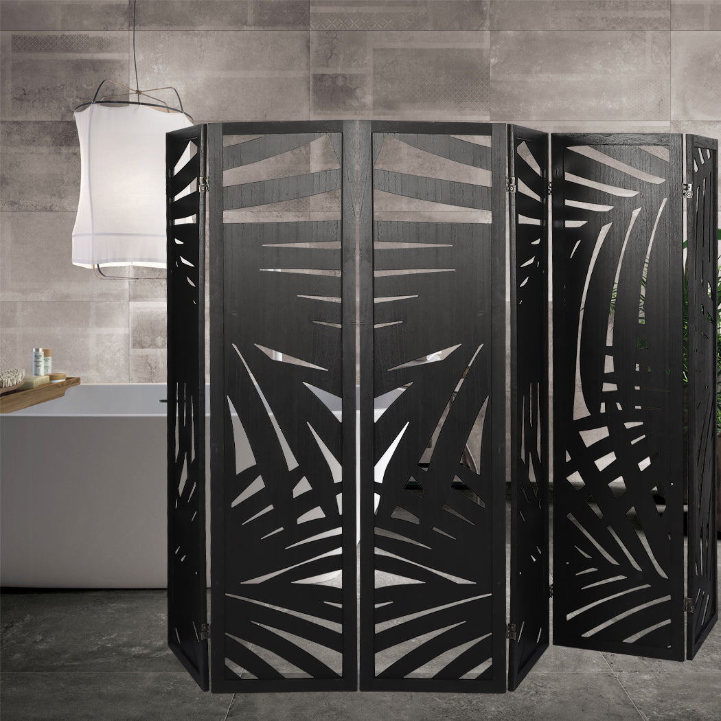 Levede 6 Panel Partition Room Divider Black-1910112322177863687