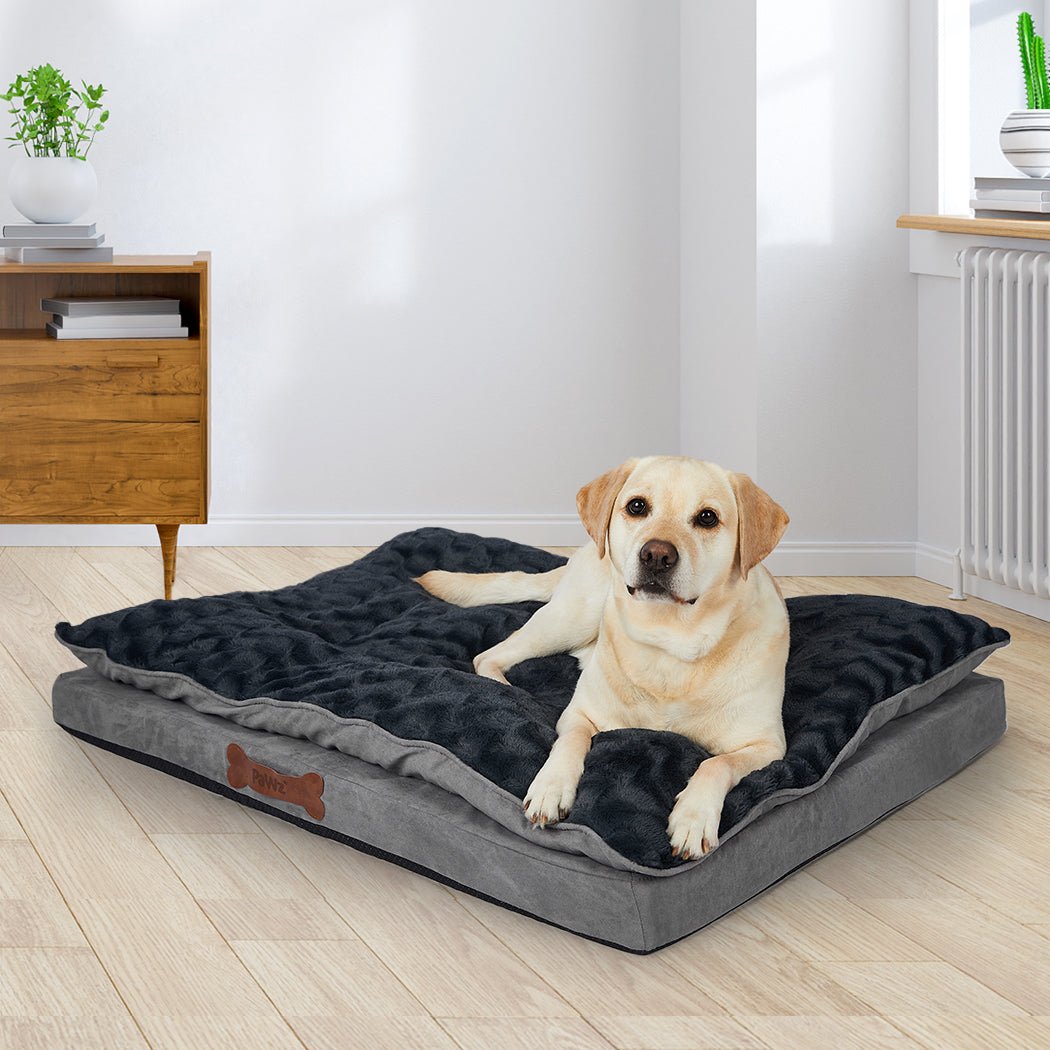 Dog Calming Bed Warm Soft Plush Comfy XL Grey X-Large-1910112967249235975