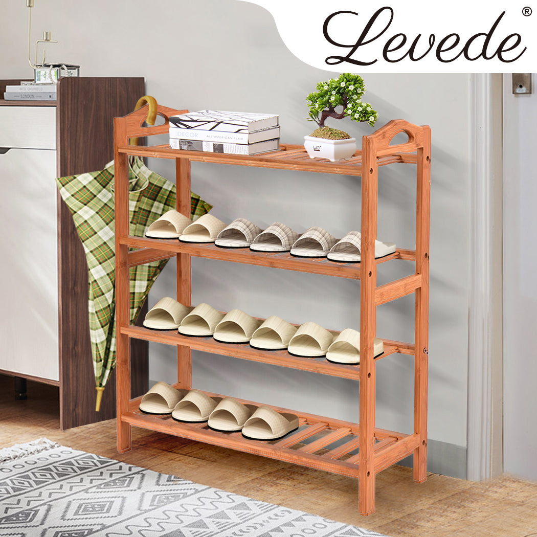 Levede Bamboo Shoe Rack Storage Wooden-1954802687648337926