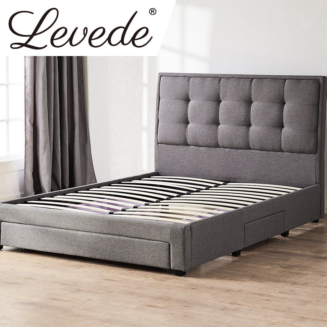 Levede Storage Bed Frame Queen Size-1919892910757777415