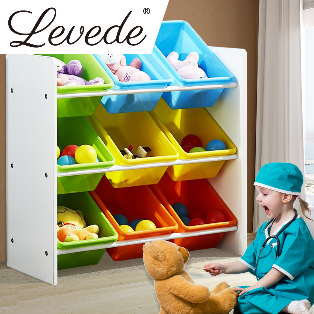 Levede 9 Bins Kids Toy Box Bookshelf-1917016717956091911