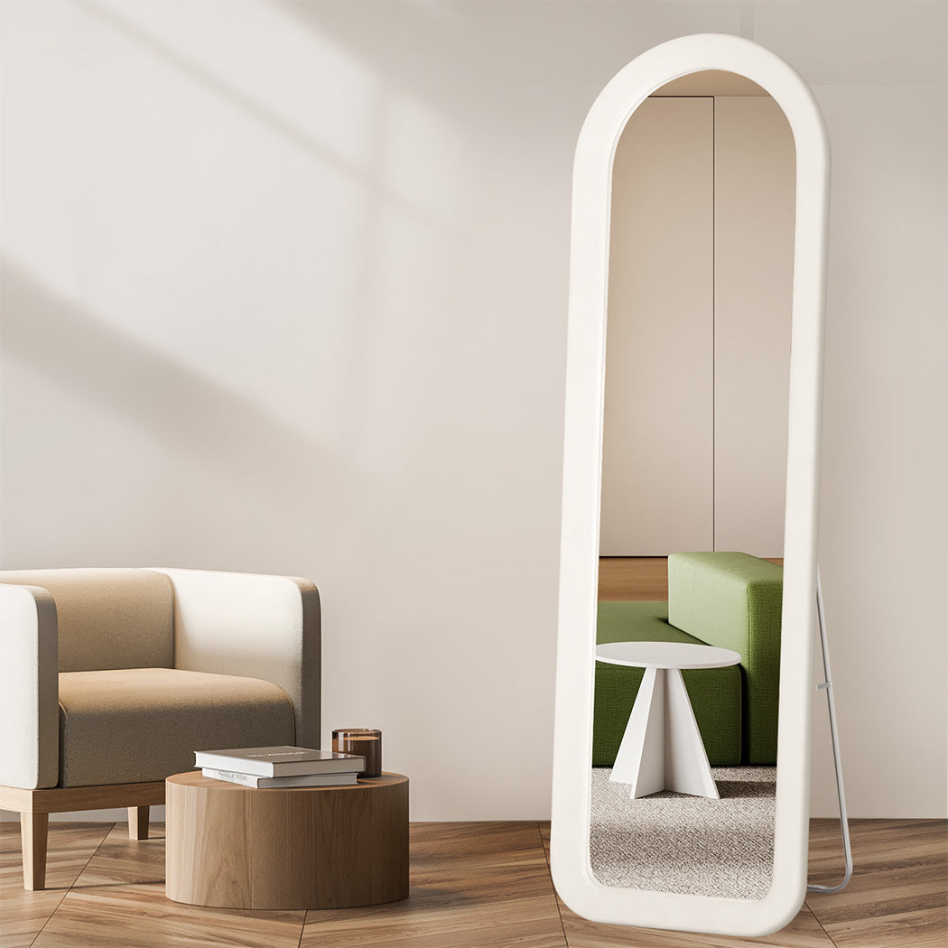 Flannel Arch Framed Full Length Mirror-1954802411201761287