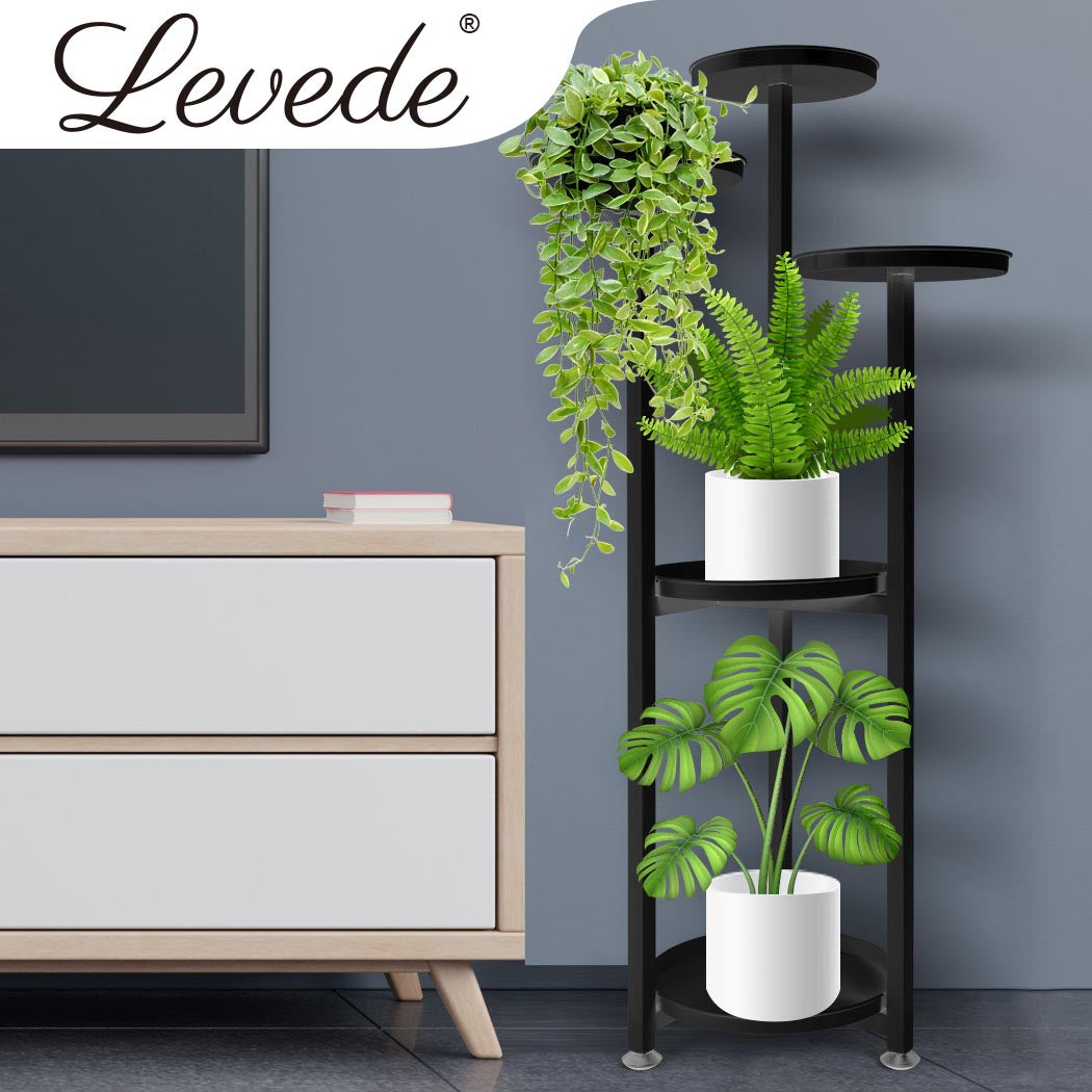 Levede Plant Stand Outdoor Indoor Flower Black Large-1954802662809669639