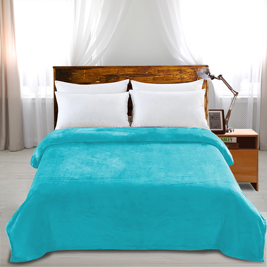 DreamZ 320GSM 220x160cm Ultra Soft Mink Teal Single-1910113218358022151