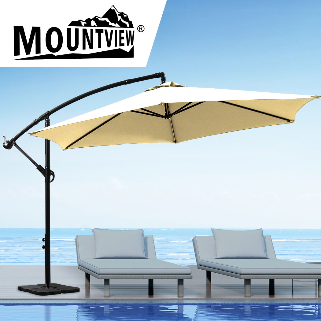 Mountview 3M Outdoor Umbrella Cantilever Grey-1954802870805204999