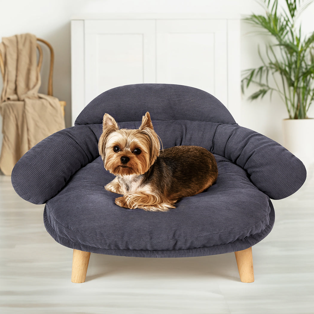 Pawz Elevated Pet Dog Cat Sofa Bed Couch L Size Grey-1954802452956057607