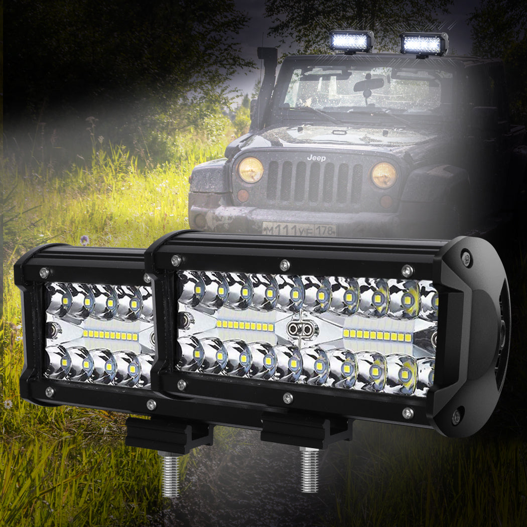 2x 6inch LED Light Bar Work Flood Spot 120W-1910112859258490887
