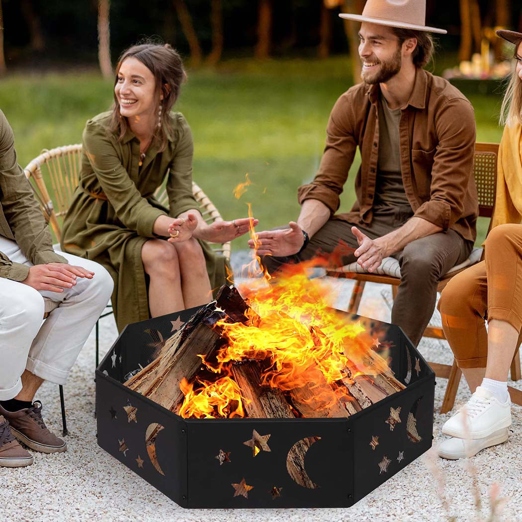 Moyasu Round Fire Pit Ring Outdoor Fireplace-1954802507431677959