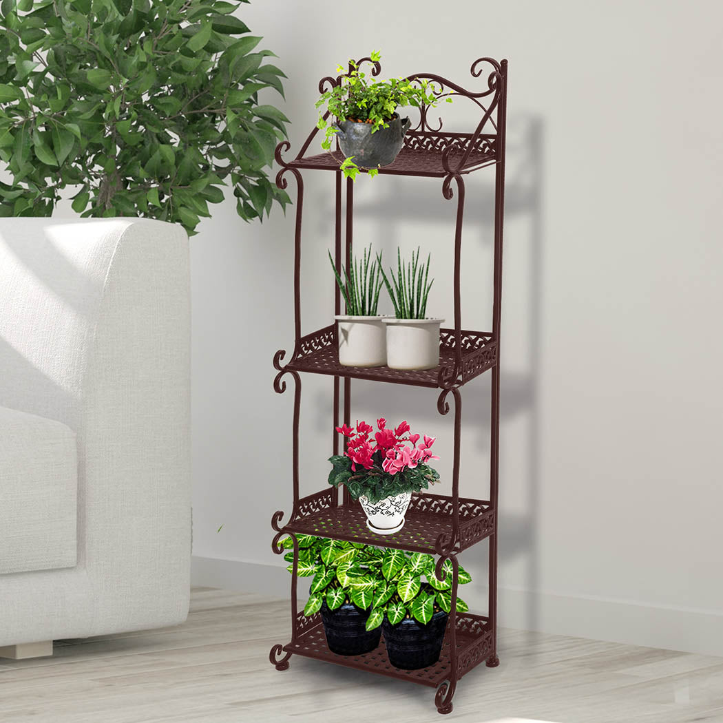 Levede Plant Stand 4 Tiers Outdoor Indoor Bronze-1910112301336367111