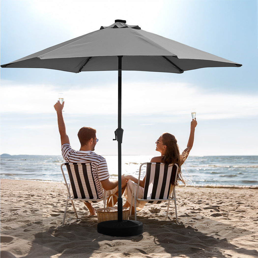 Centra 3M Outdoor Patio Umbrella Solar LED Light Grey-1973193576061997059