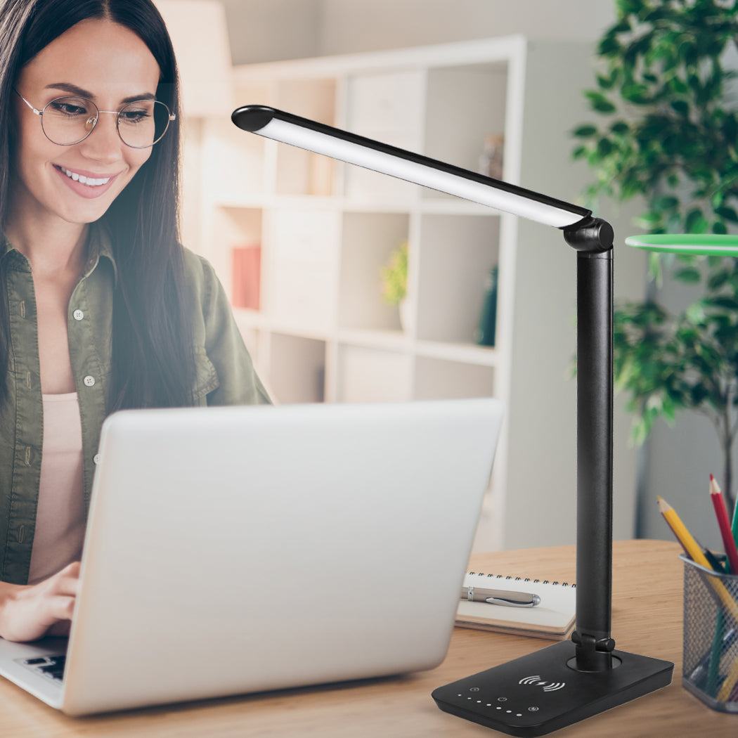 EMITTO LED Table Lamp Study Reading Black-1919892862334537735