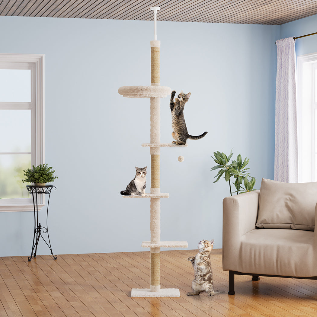 Pawz Cat Tree Tower Scratching Post Scratcher 230-275cm-1954802480449720327