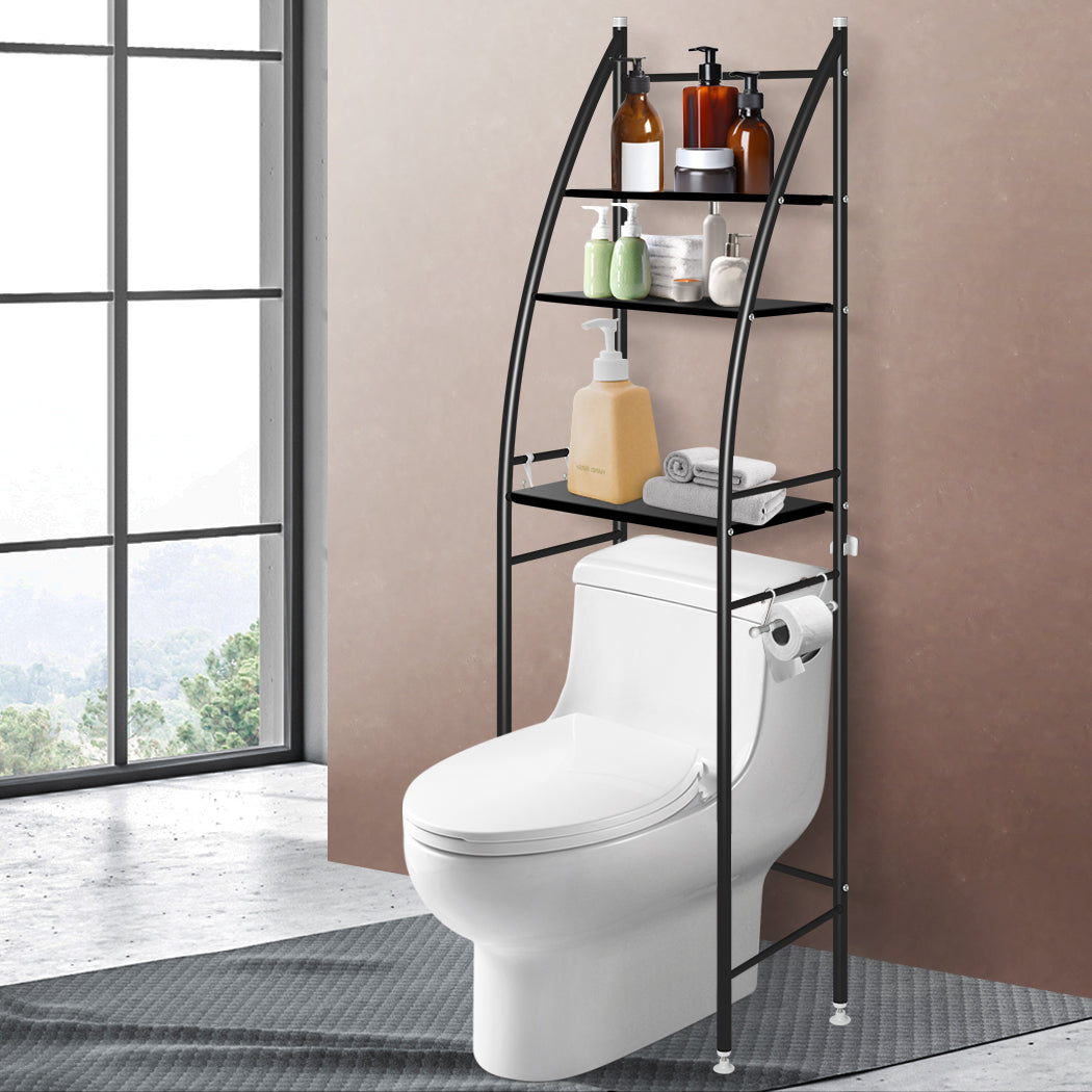 Dutxa 3 Tier Over Toilet Storage Shelf Black-1910113127488425991