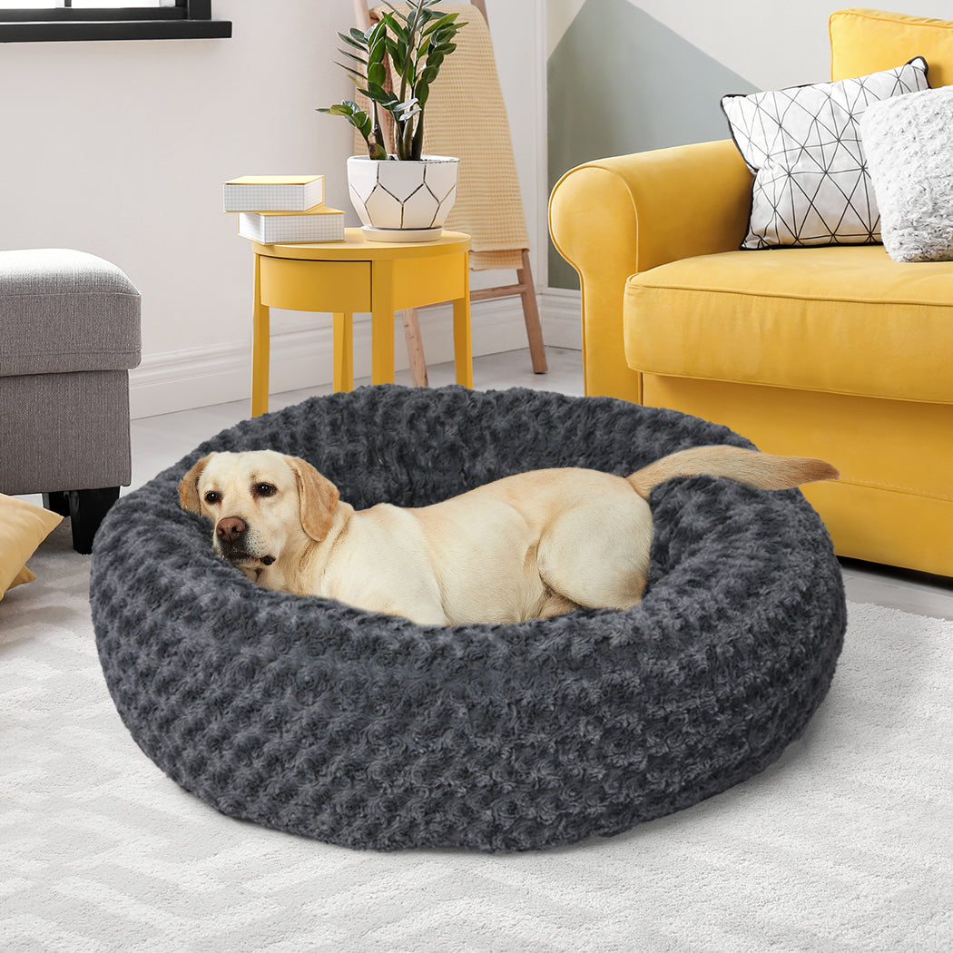 PaWz Calming Dog Bed Warm Soft Plush L Dark Grey Large-1954802551098576903