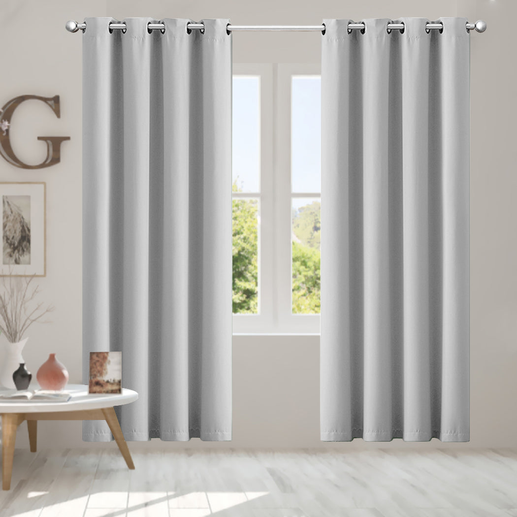 2x Blockout Curtains Panels 3 Layers Grey-1910113268668698630
