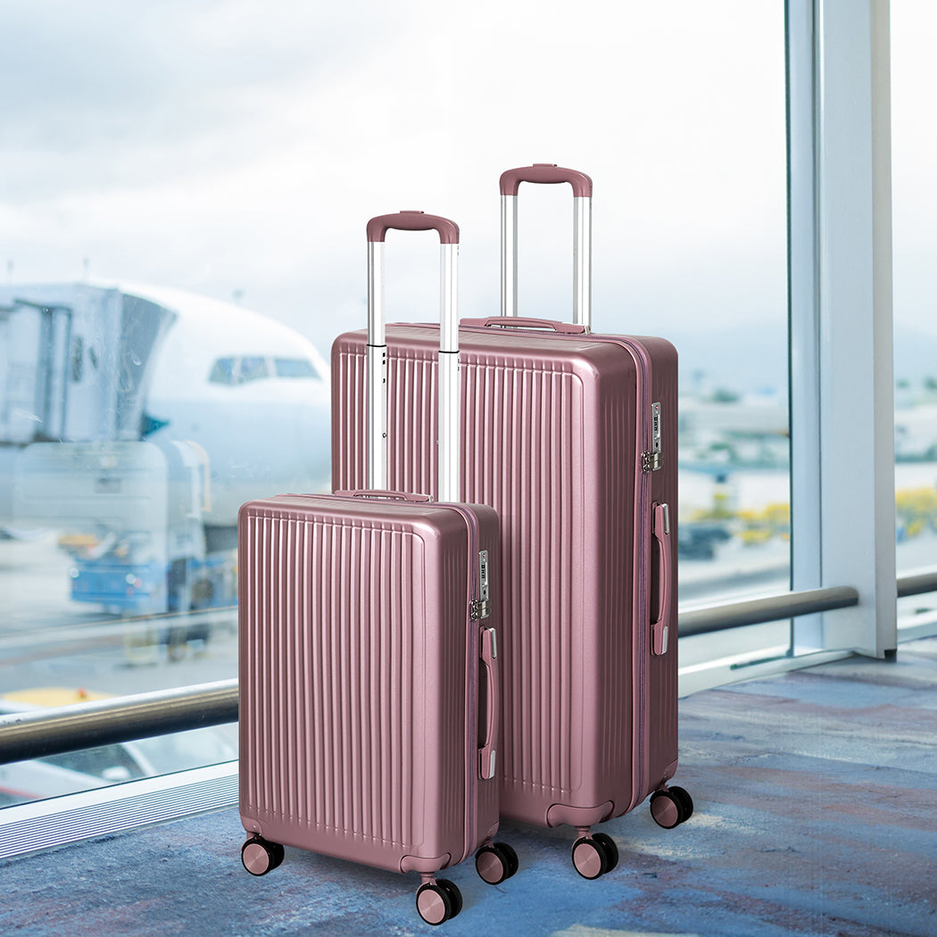 Slimbridge Luggage Suitcase Trolley Rose gold 2pc 20"+28"-1910112844779753479