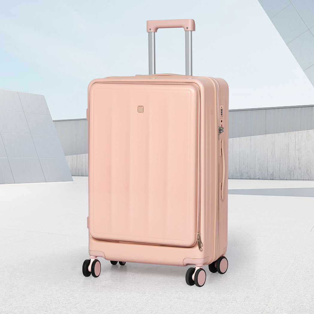 Slimbridge 26" Luggage Trolley Travel Hard Pink-1954802419980439559