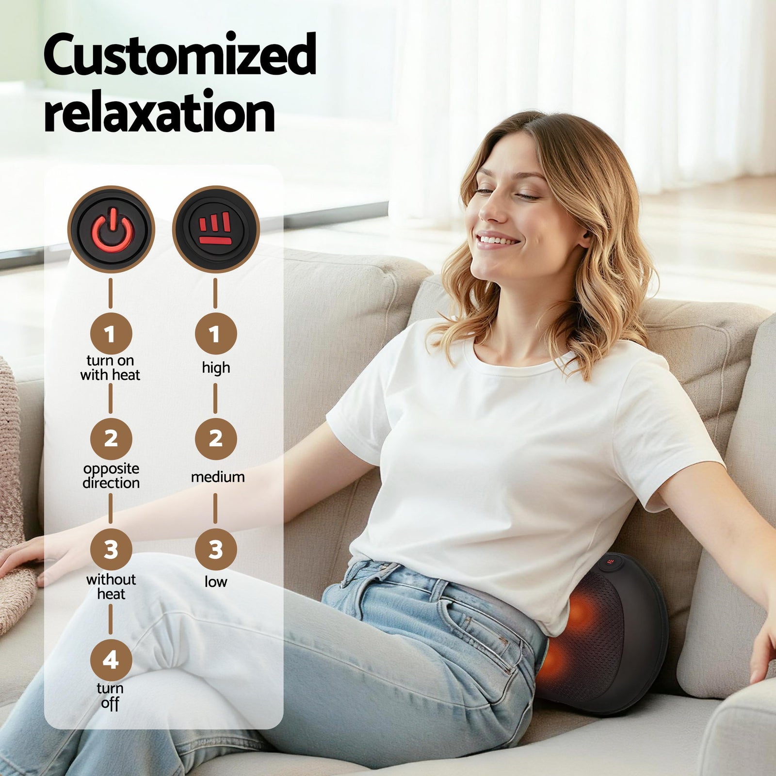 Livemor Leg Foot Massager Air Compression With Back Neck Massager Heat