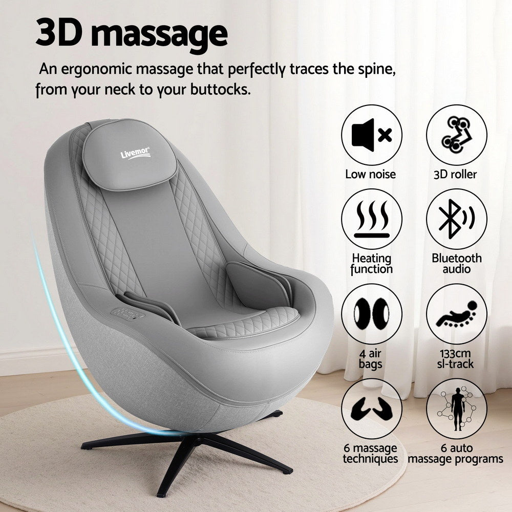 Livemor Massage Chair Electric Recliner Home Massager 3D ROLI