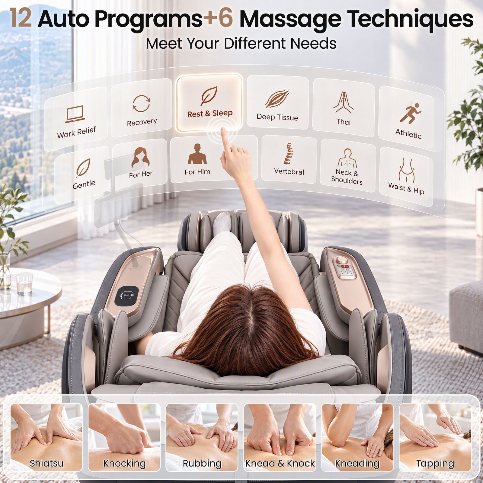 Livemor Elite Pro 4D Massage Chair with AI Wellness Detection & AI Body Scan, Zero Gravity, Full Body Air Compression, Extended SL Track, 12 Auto Programs, Professional Foot Massage, Waist Heating, Voice Control