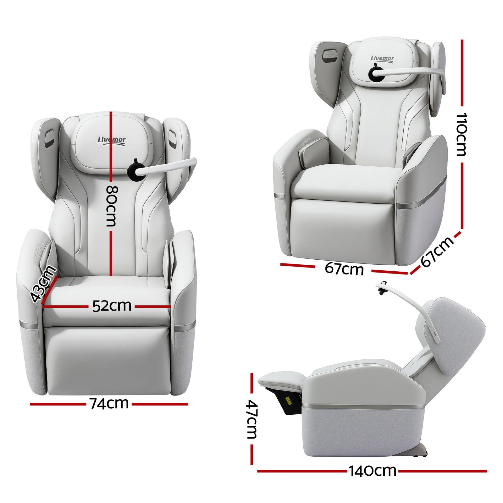 Livemor Massage Chair Electric Vibration Recliner Chair ZENO