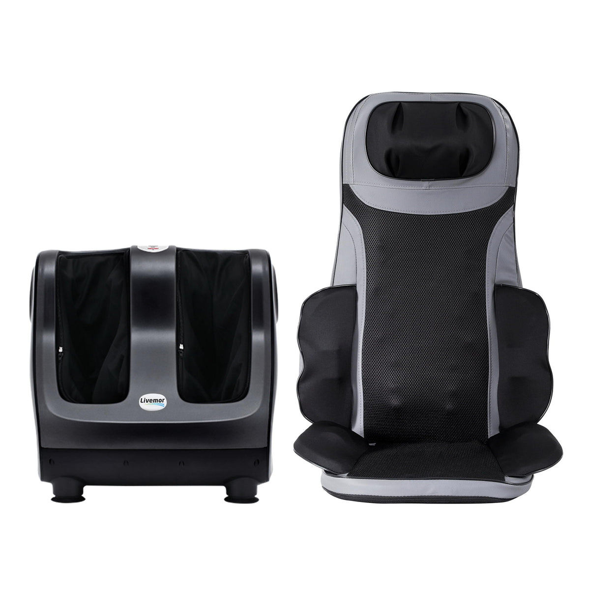 Livemor Full Back Massage Seat Cushion Heating With 360° Foot Massagers