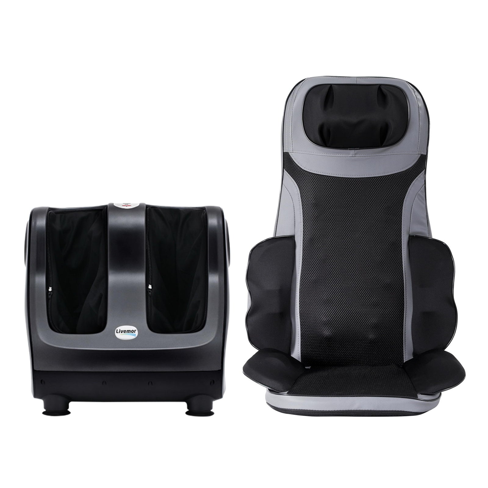 Livemor Full Back Massage Seat Cushion Heating With 360° Foot Massagers