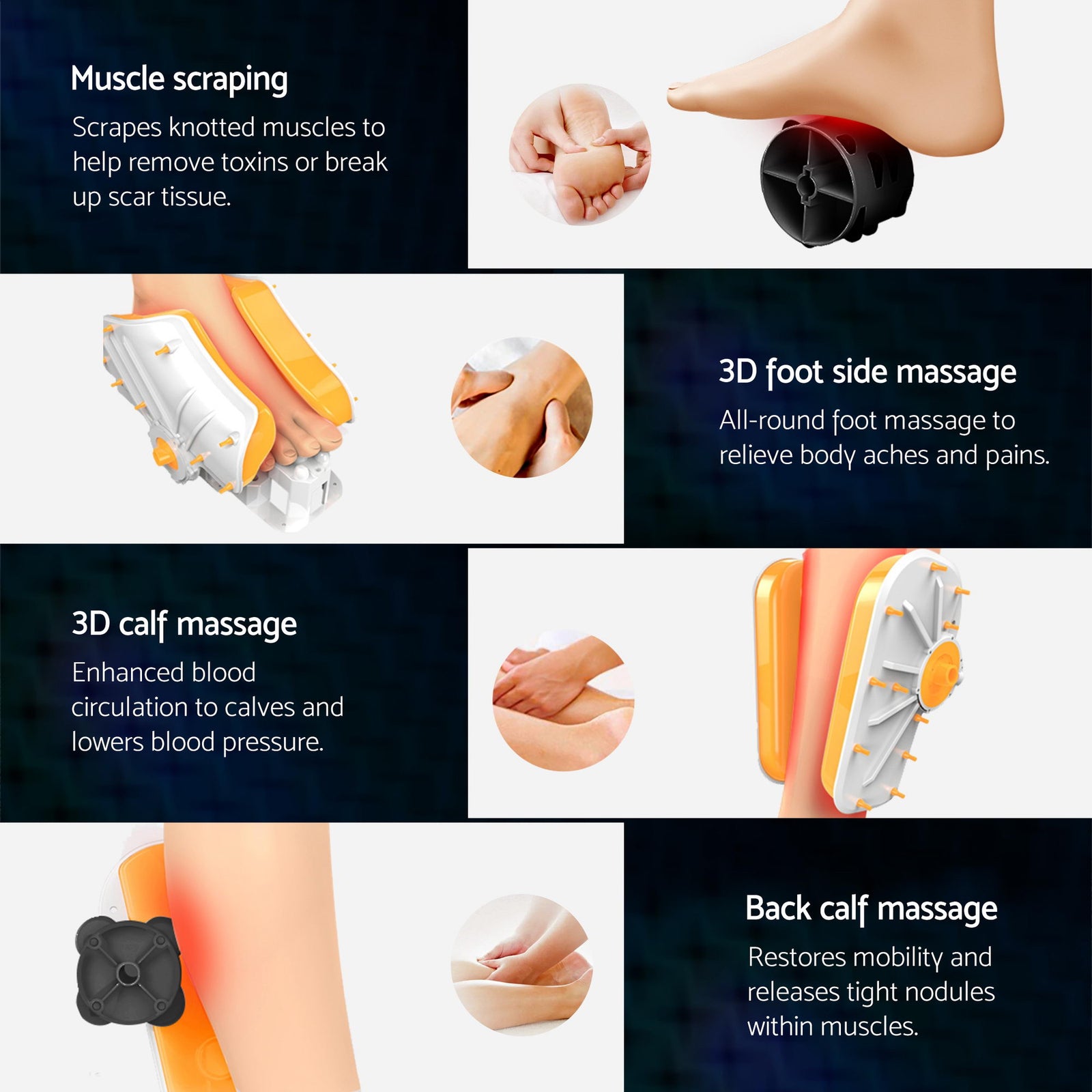 Livemor Full Back Massage Seat Cushion Heating With 360° Foot Massagers