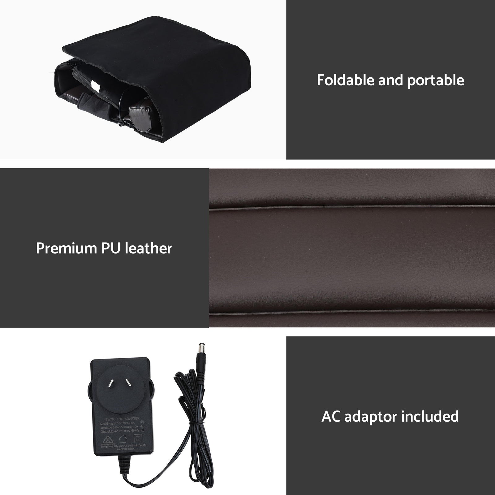 Livemor Massage Mat Kneading Neck Foot Massager Heated Vibration Airbag Mattress