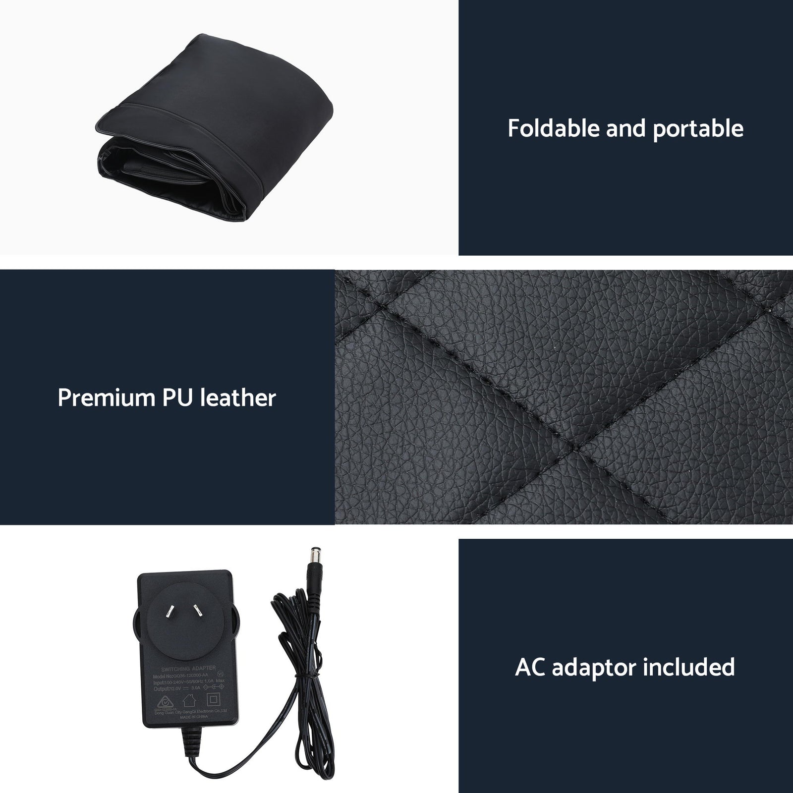 Livemor Massage Mat Heated Kneading Neck Massager Lumbar Airbag Stretch