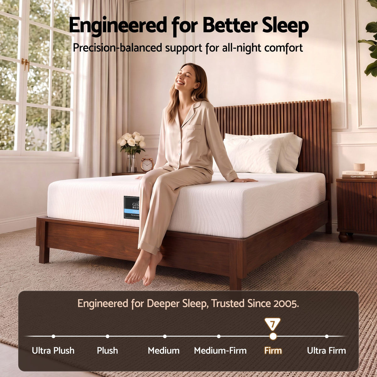 Giselle 25cm King Single Hybrid Mattress Soft Knitted Fabric Edge Support Gel Foam