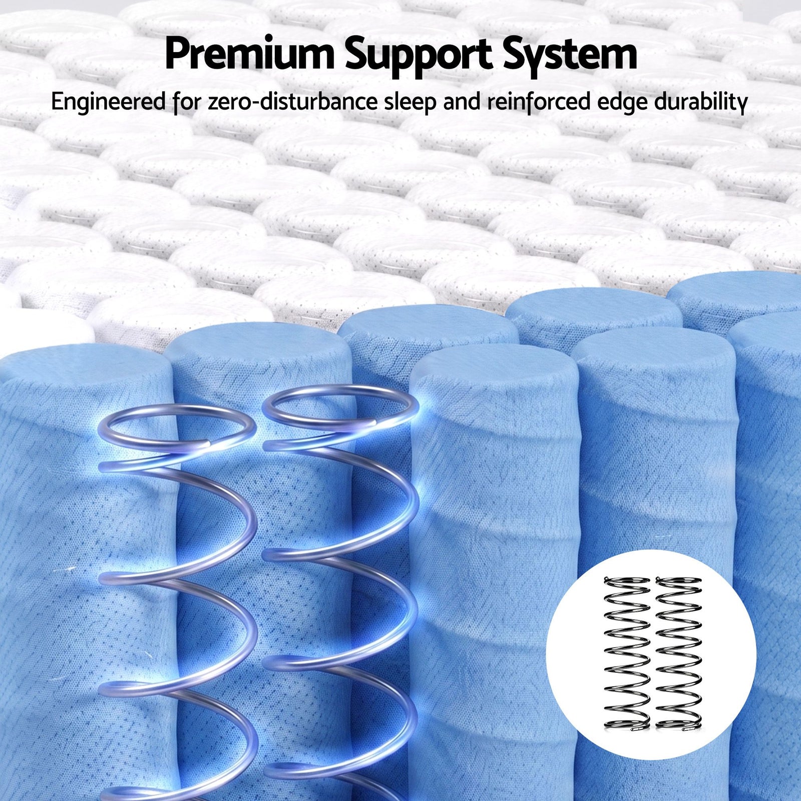 Giselle 25cm King Single Hybrid Mattress Soft Knitted Fabric Edge Support Gel Foam