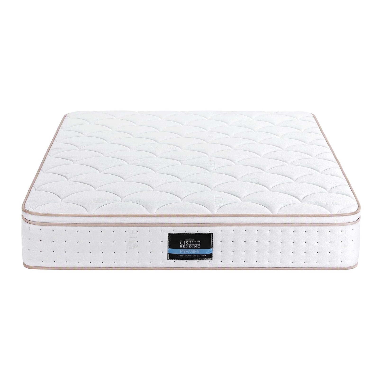 Giselle 30cm King Spring Mattress Tencel Cover 5-Zone Firm Back Support