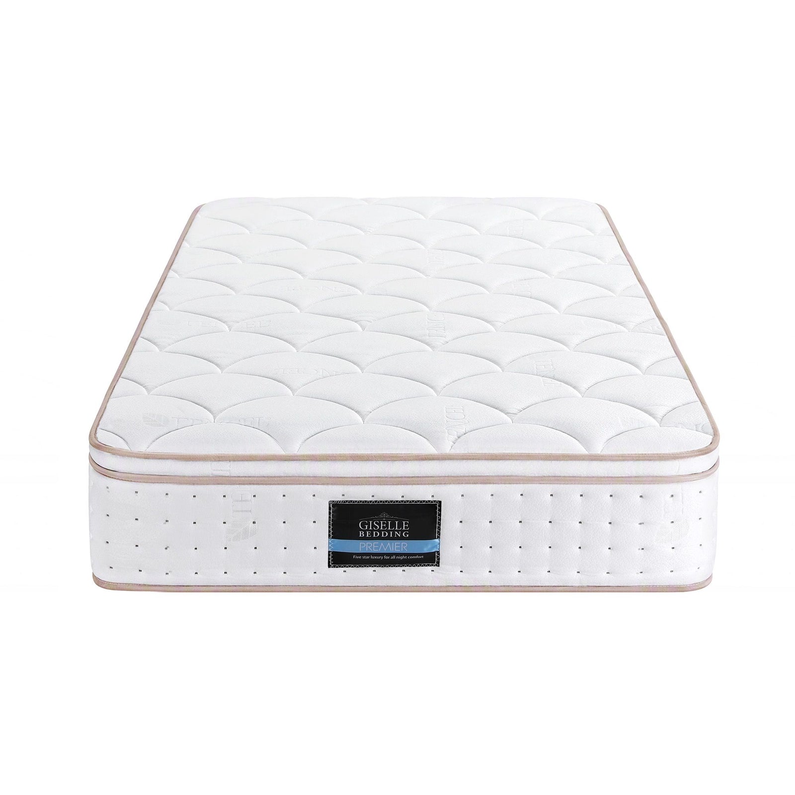 Giselle 30cm Single Spring Mattress Tencel Cover 5-Zone Firm Back Support