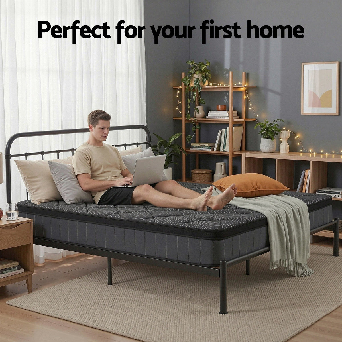 Giselle Bedding King Mattress 25cm Pocket Spring Latex Euro Top Medium Firm Bed