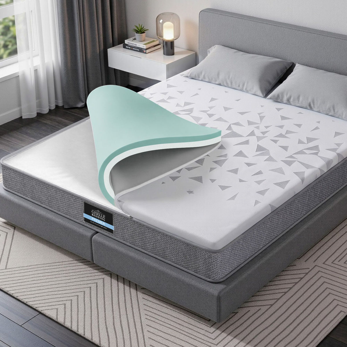 Giselle Bedding Double Mattress 23cm Pocket Spring Mattress with Adjustable Firmness Reversible Foam Layer for Medium Firm &amp; Firm Support Motion Isolation Bedroom Bed