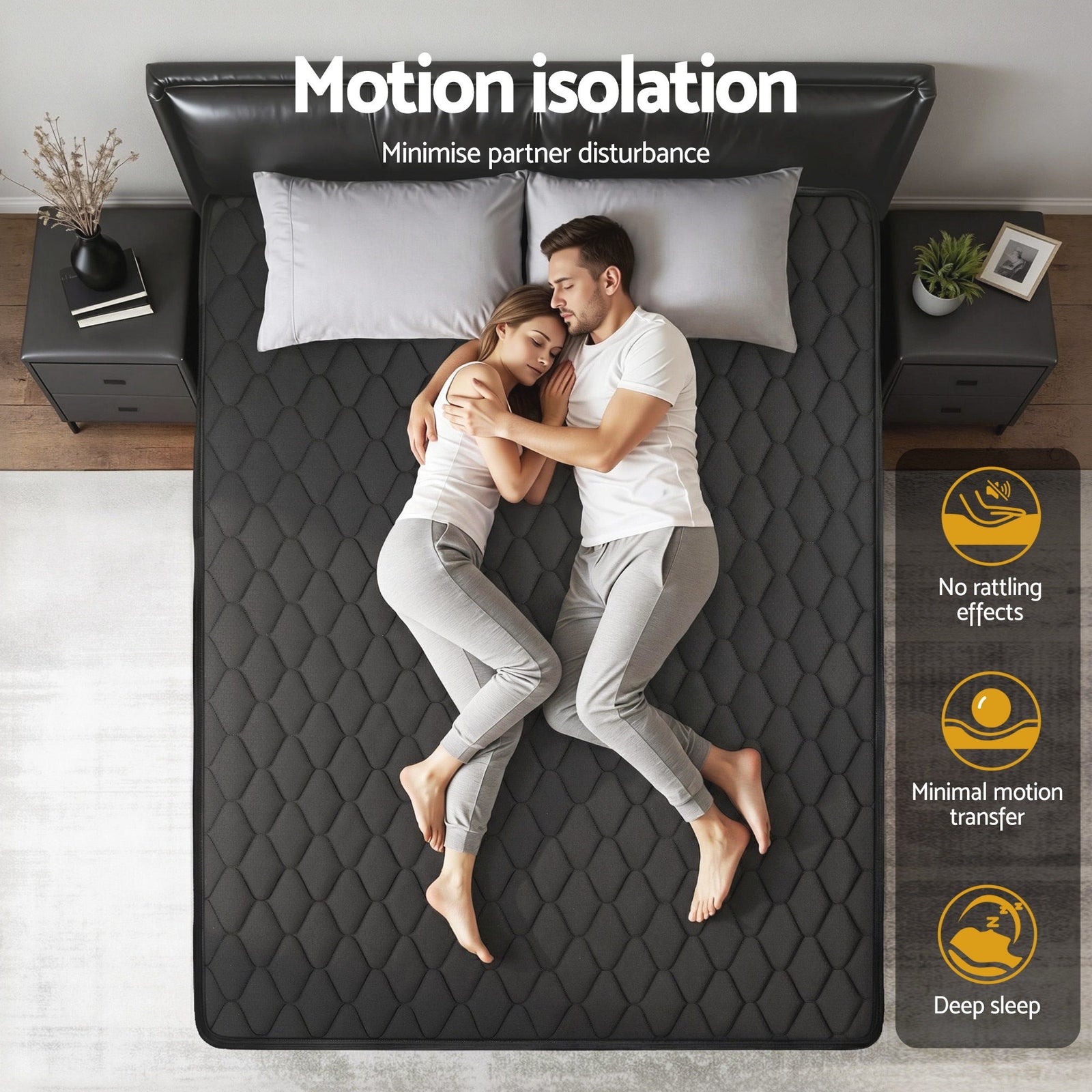 Giselle Bedding Mattress 34cm 5-Zone Pocket Spring Egg-crate Memory Foam Double