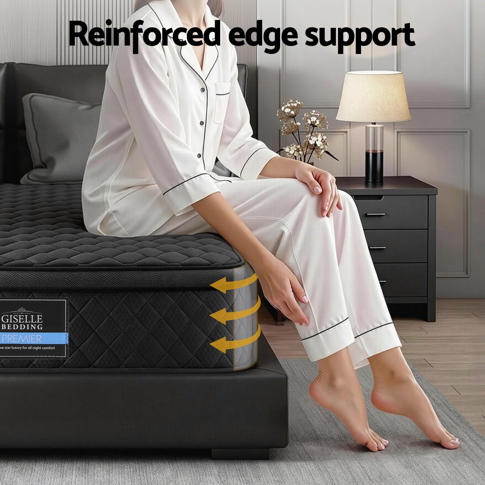 Giselle Bedding Mattress 34cm 5-Zone Pocket Spring Egg-crate Memory Foam King