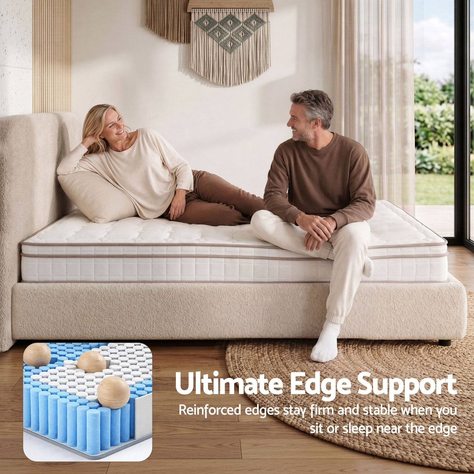Giselle 20cm Firm Queen Mattress Pocket Spring for Bedroom or Guest Room