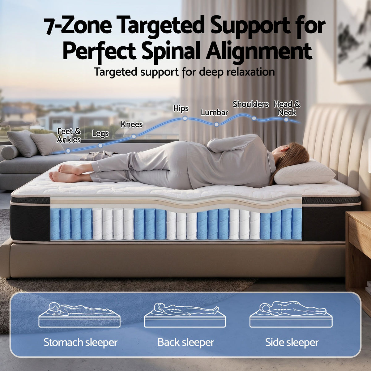 Giselle 35cm King Mattress Firm with Copper Memory Foam and Edge Support