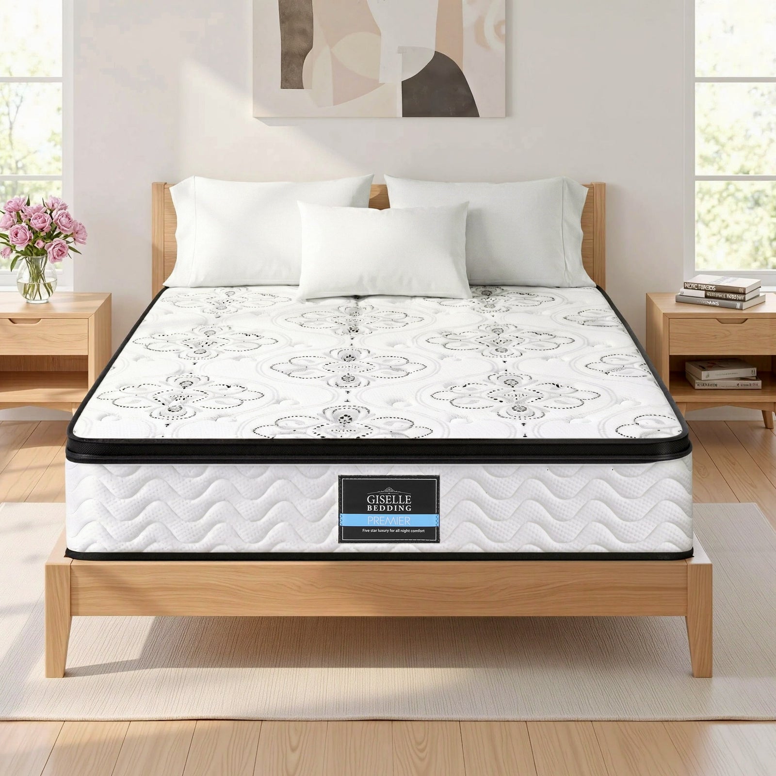 Giselle Bedding 30cm Mattress Pocket Spring Medium Firm Foam Euro Top Double